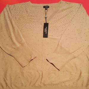 Talbots Tan Beaded Sweater
